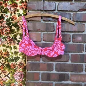 PacSun Eco Red Pink Floral Underwire Bikini Top – XS